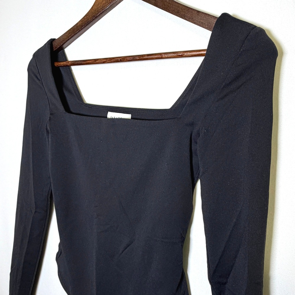 Babaton Contour Squareneck Long Sleeve Bodysuit Black Small S Aritzia